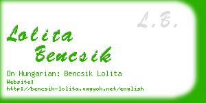 lolita bencsik business card